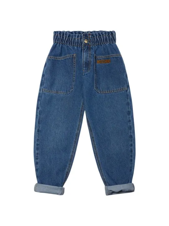Moschino   Embroidered cotton jeans 