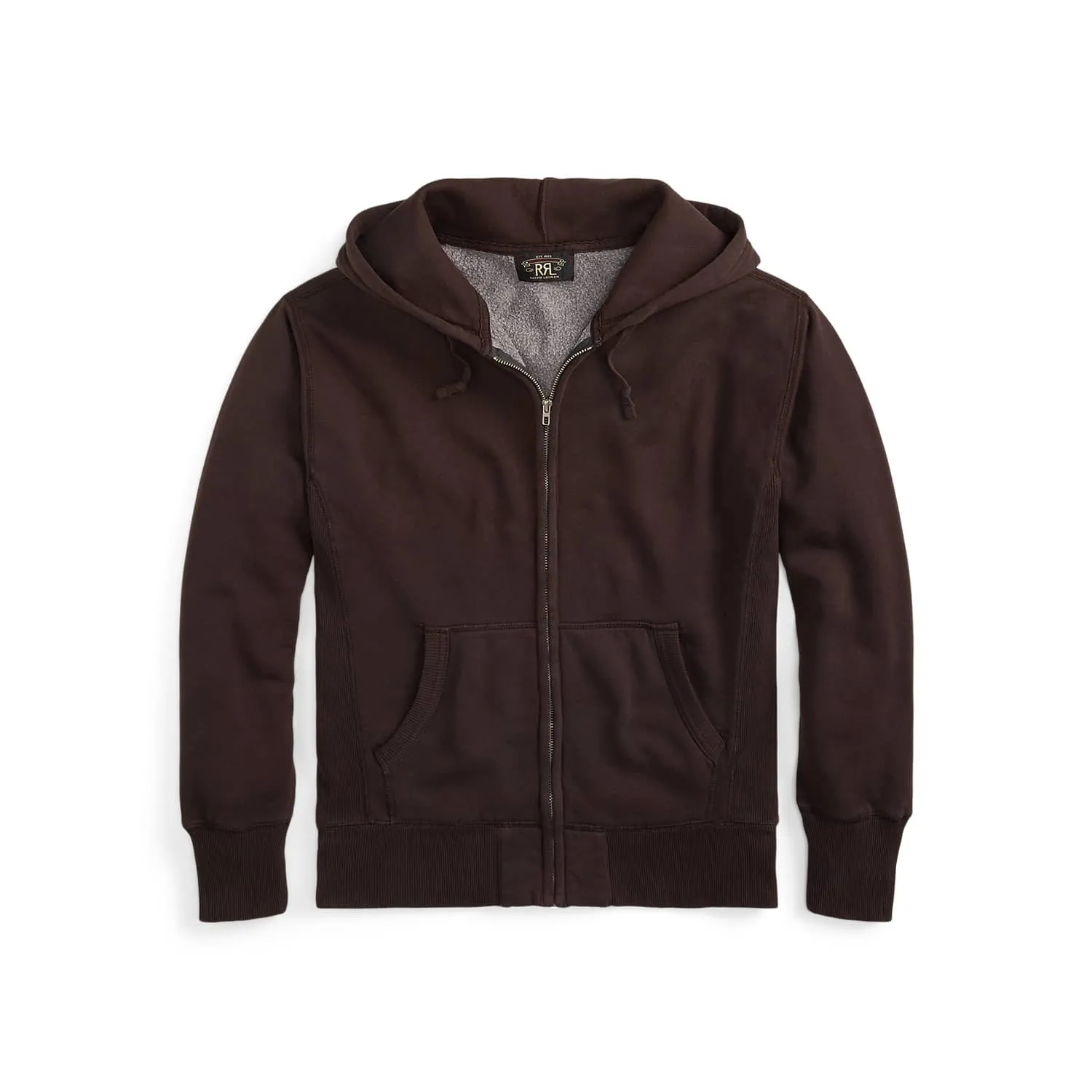 RRL Fleece Full-Zip Hoodie Faded Black