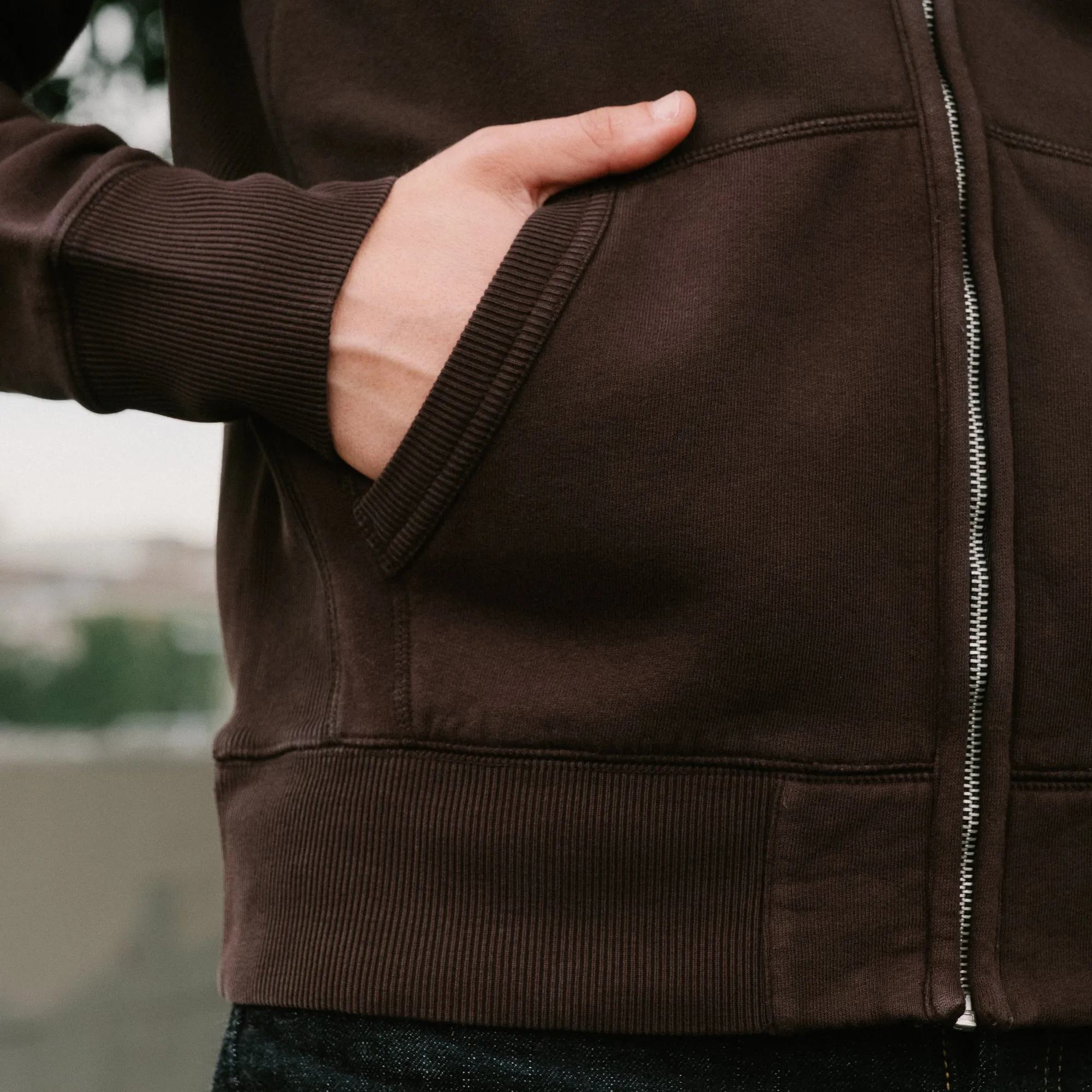 RRL Fleece Full-Zip Hoodie Faded Black