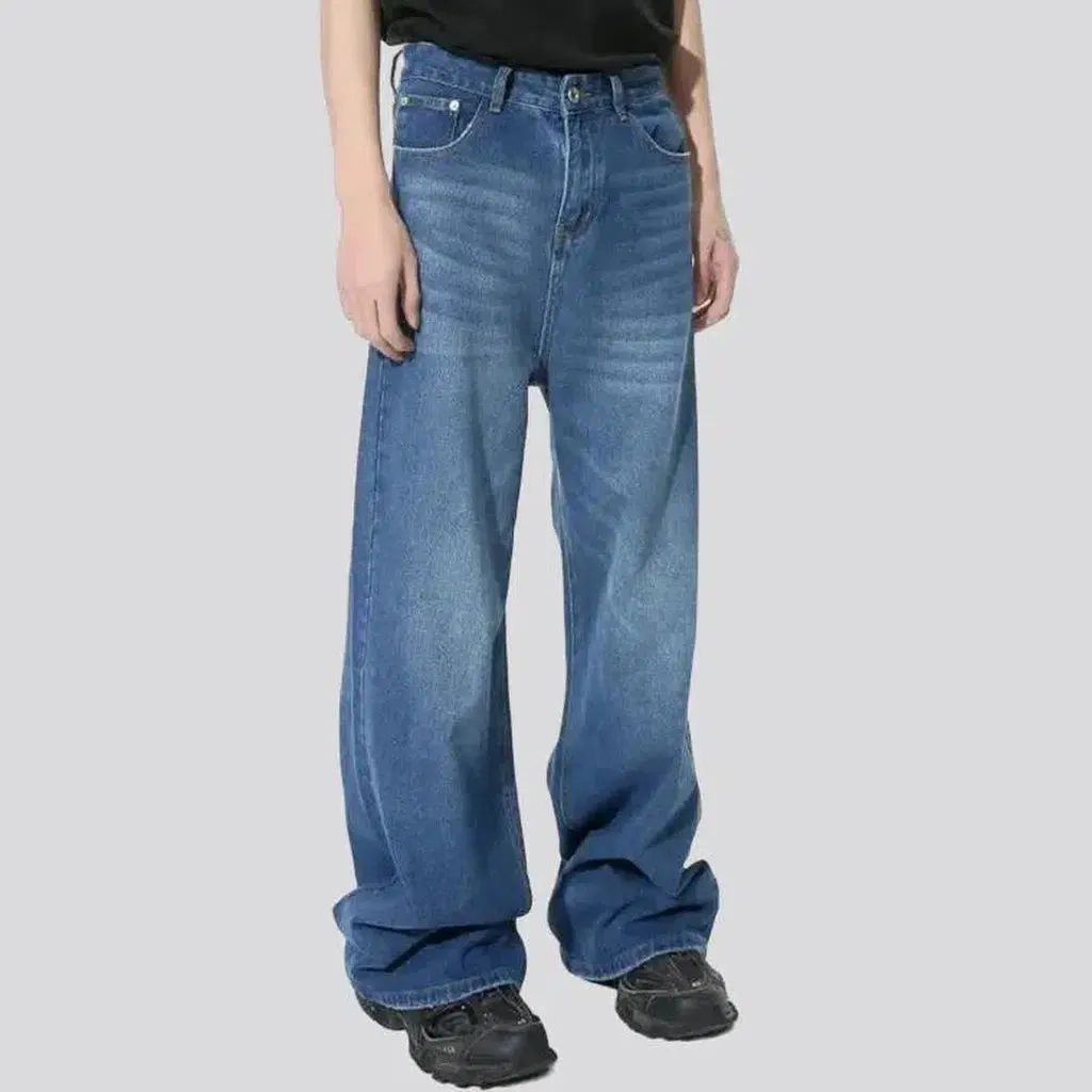 Sanded men's fashion jeans