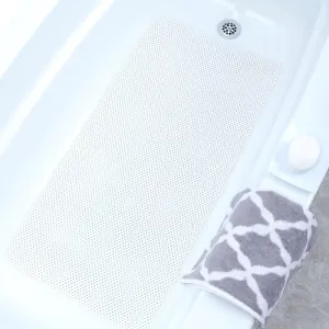 SlipX Solutions 05800 Bath Mat, 36 in L, 17 in W, Foam Mat Surface, White :EA: QUANTITY: 1