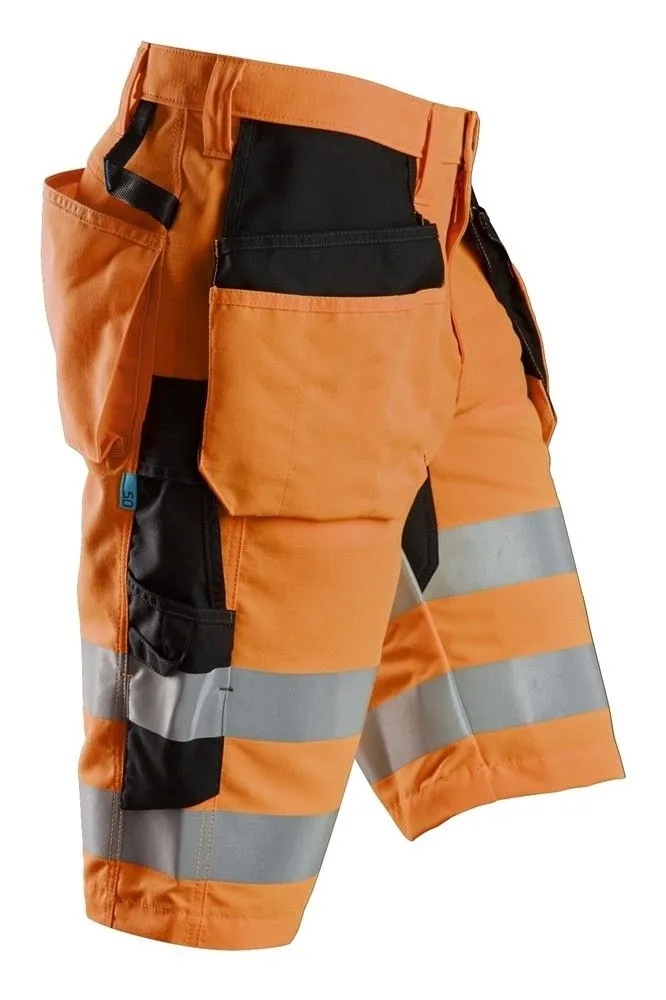 Snickers&#x20;6131&#x20;LiteWork,&#x20;High-Vis&#x20;Shorts&#x2B;&#x20;Holster&#x20;Pockets,&#x20;Class&#x20;1&#x20;-&#x20;High&#x20;Vis&#x20;Yellow&#x2F;Black