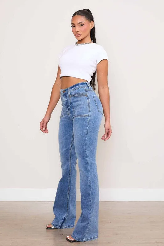 Square Pocket Bootcut Jeans - Vibrant M.i.U