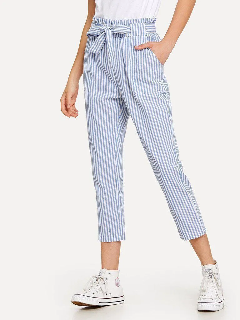 Striped Knot Front Pant