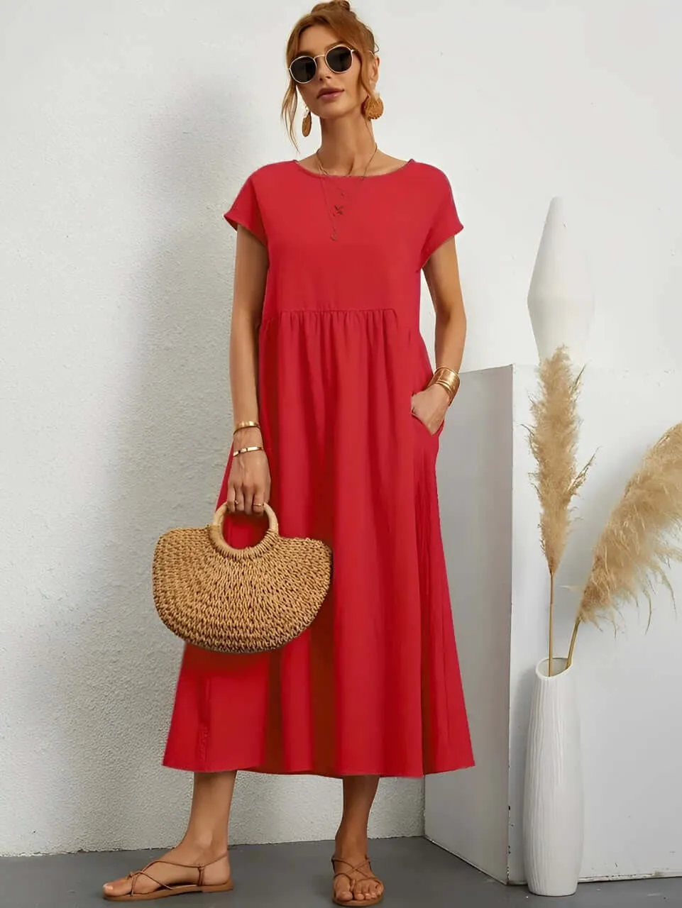 Summer Cotton Dress: Relaxed Fit, Breathable & Comfortable