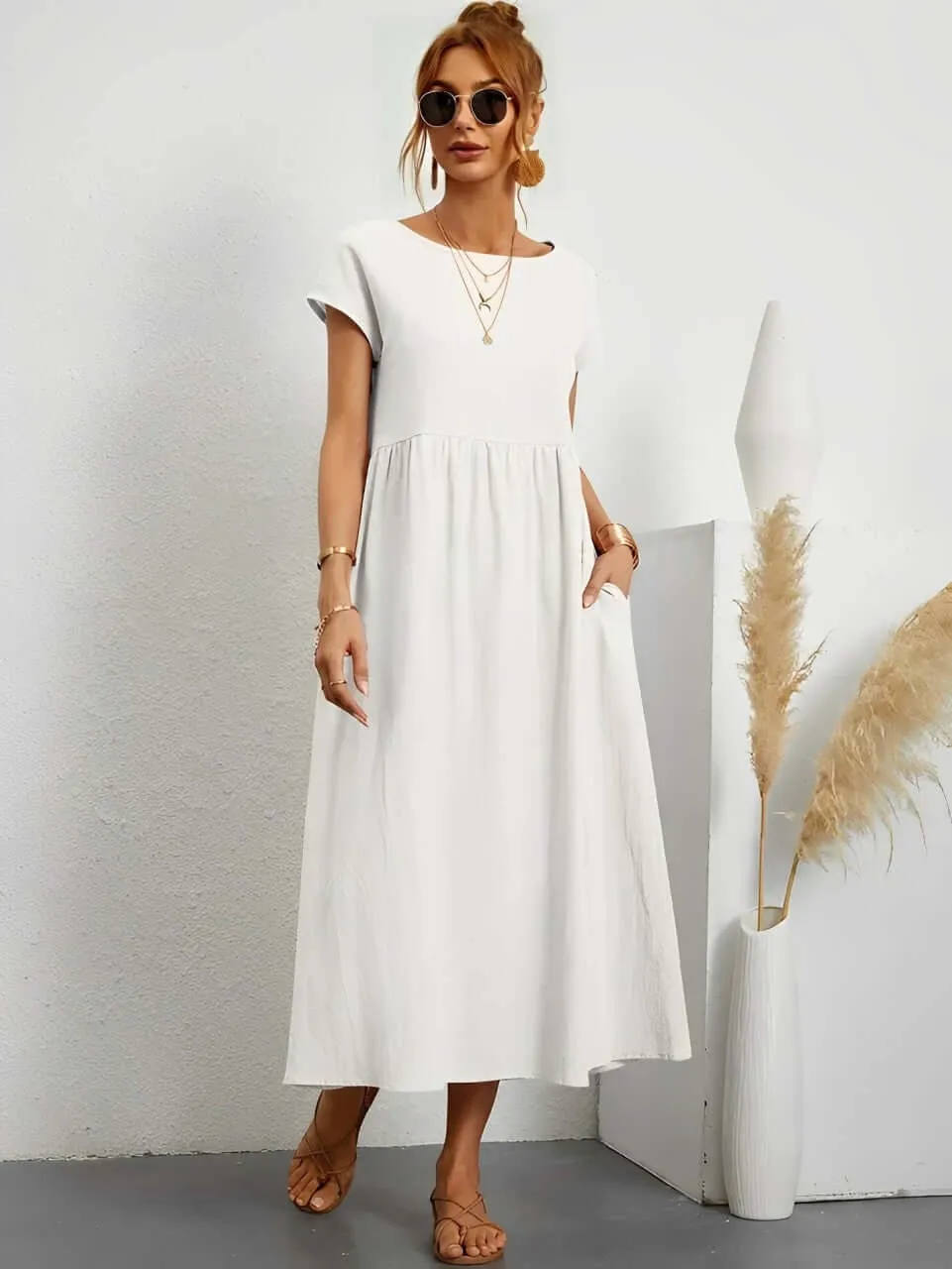 Summer Cotton Dress: Relaxed Fit, Breathable & Comfortable