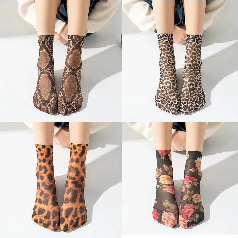 Summer high elastic breathable ultra-thin socks