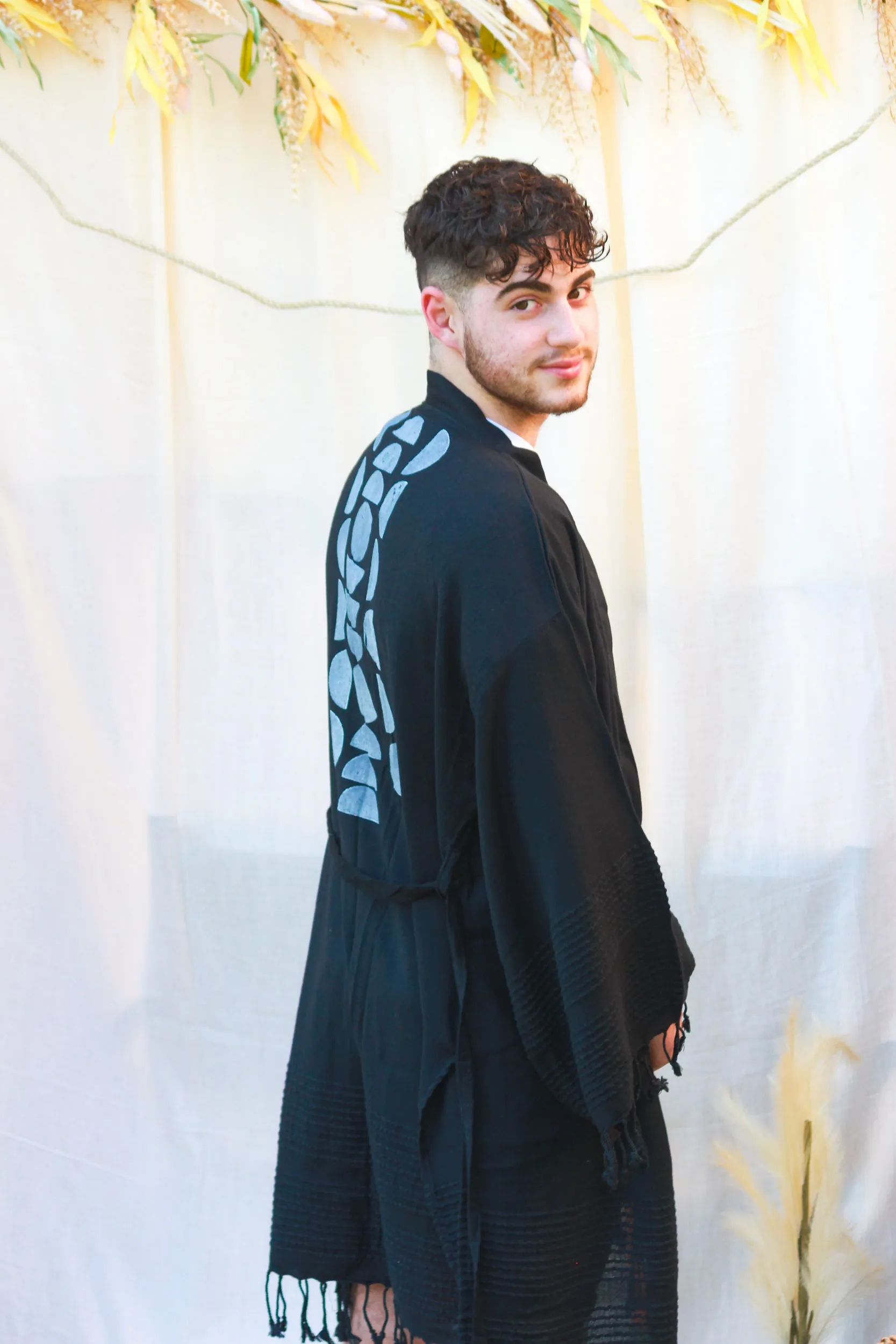 Unisex Black Kimono - Soft & Breathable