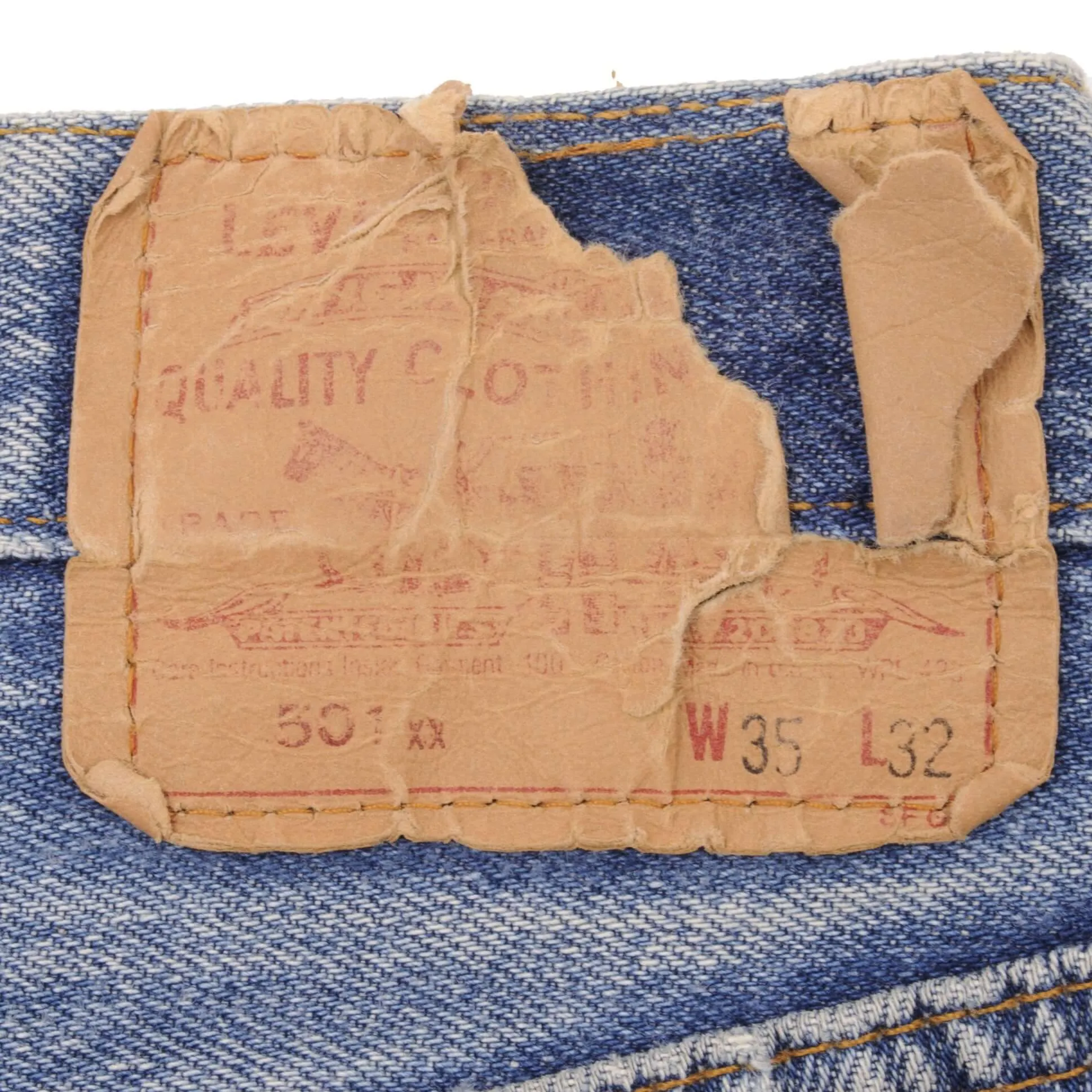 VINTAGE LEVIS 501 JEANS INDIGO 1980S SIZE W33 L28 MADE IN USA