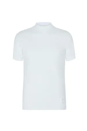 White Mock Neck T-Shirt
