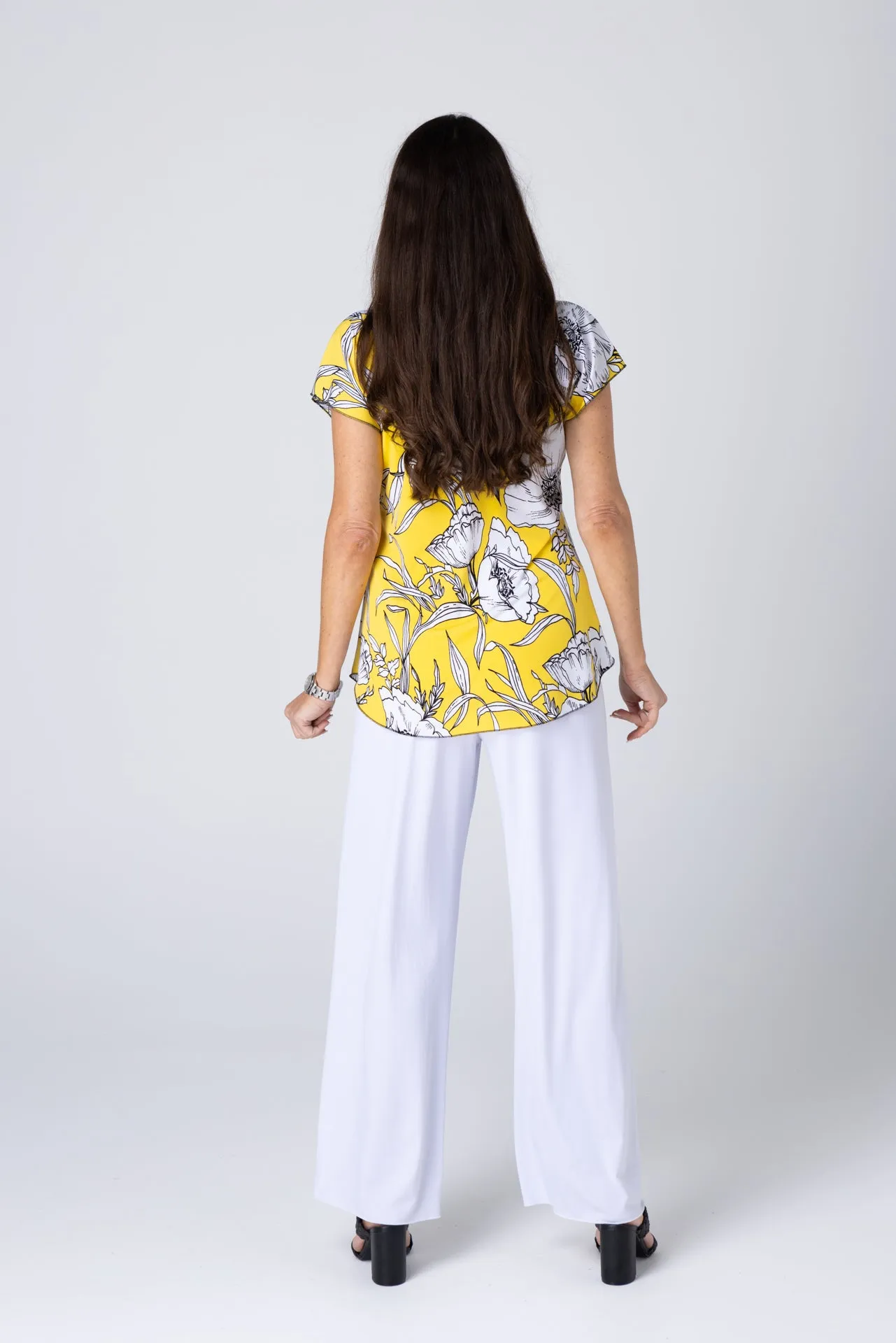 White Wide Leg  Jersey Palazzo Pants